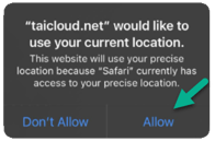 Request Driver Location Allow