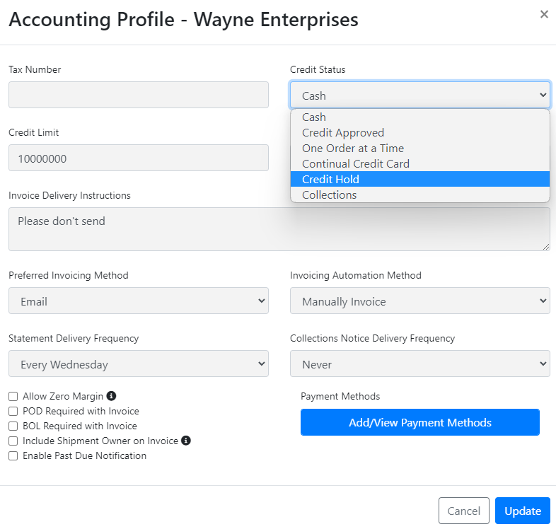 Credit Hold Workflow